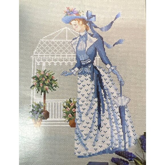 RARE Victorian Cross Stitch Pattern "The Victorian Gazebo" By Ginger & Spice - Picture 1 of 3